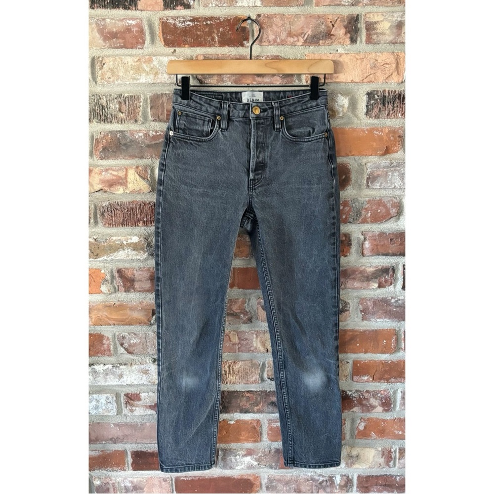 Sezane Black Straight Leg Jean Button Fly, 26